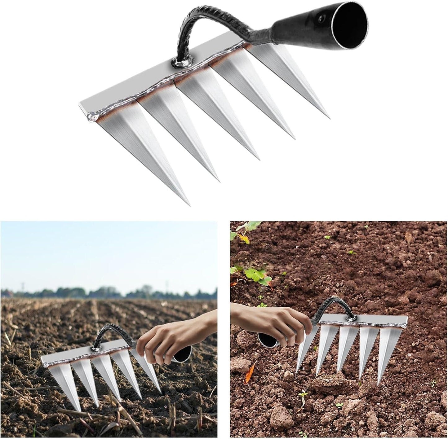Pro-Grade Garden Weeding Tool with 5 Durable Steel Claws