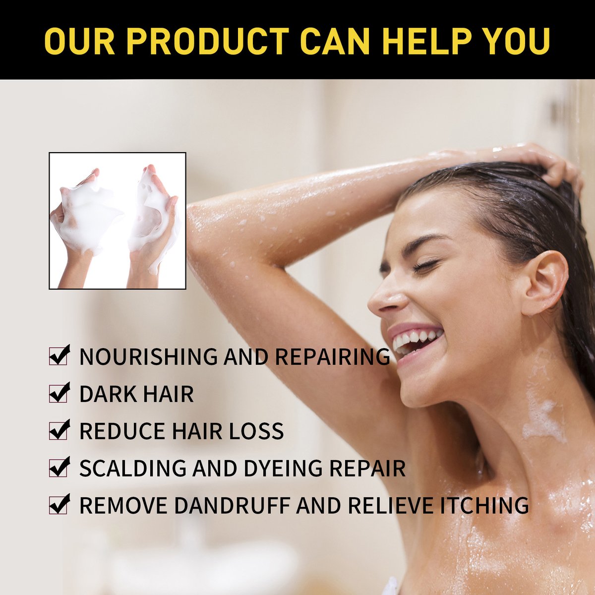 BLOSDREAM Black Hair Dye Shampoo (Buy 1 Get 1 Free)