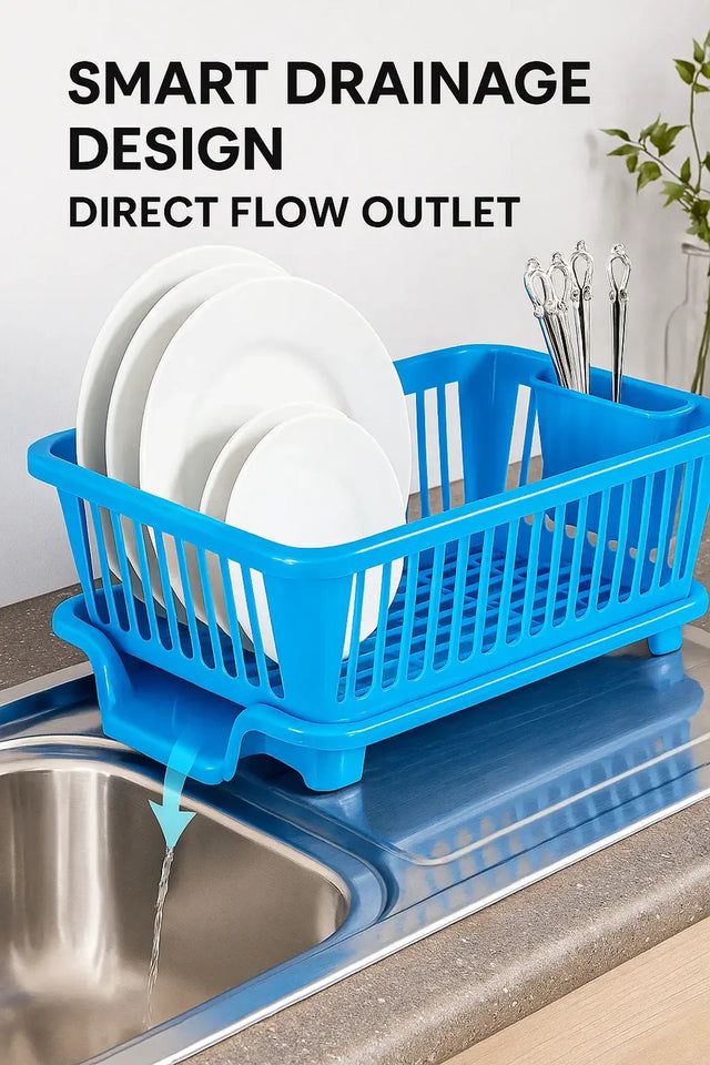 Smart Dish Drying Rack with Drain – Keep Your Kitchen Slab Dry & Organized