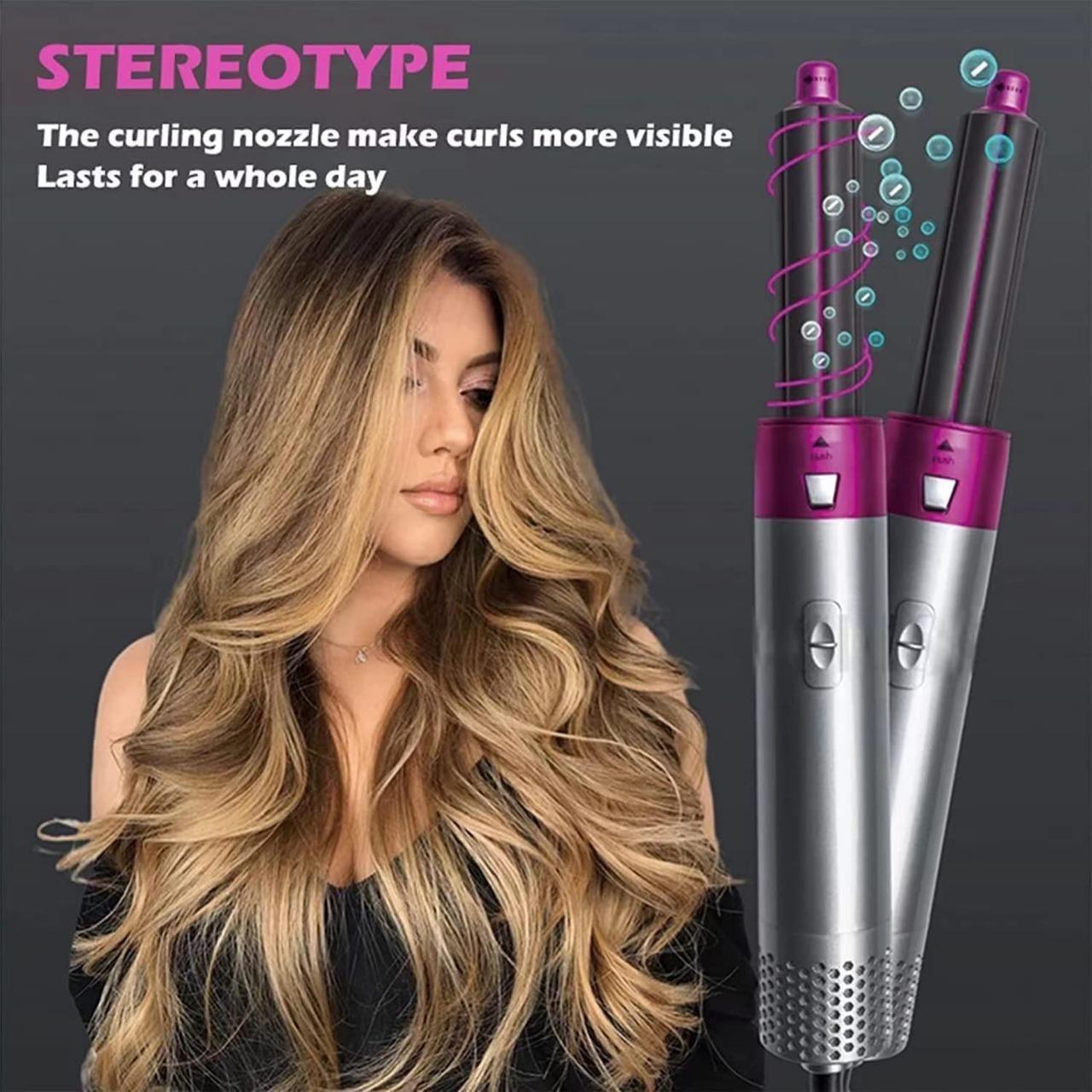 5-in-1 Multifunctional Hair Dryer, Hot Air Comb, Automatic Curler, Straightener, and Volumizer