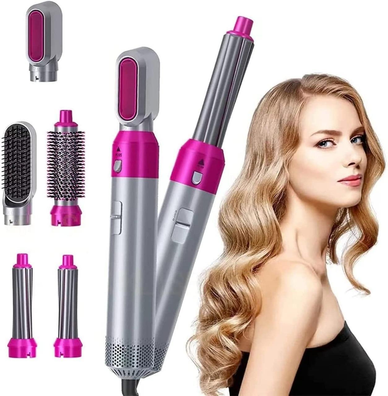 5-in-1 Multifunctional Hair Dryer, Hot Air Comb, Automatic Curler, Straightener, and Volumizer