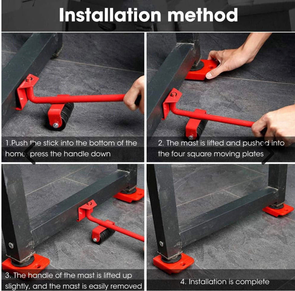 Furniture Lifter -Furniture Lifter Mover Tool Set Heavy Duty Furniture Shifting Lifting Moving Tool with Wheel Pads