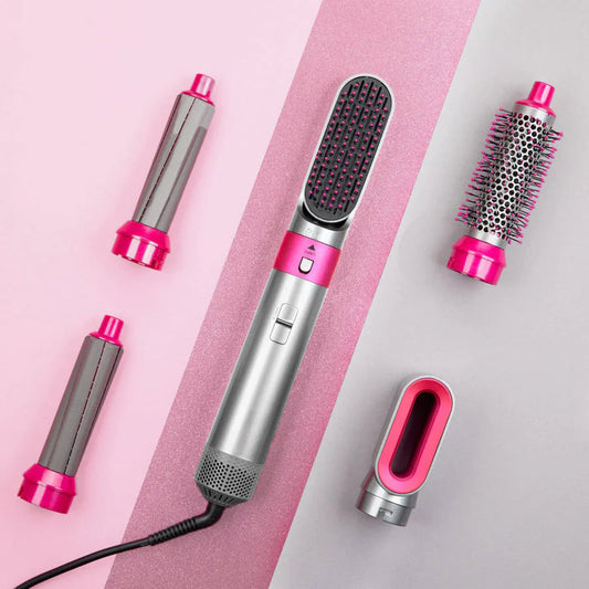 5-in-1 Multifunctional Hair Dryer, Hot Air Comb, Automatic Curler, Straightener, and Volumizer